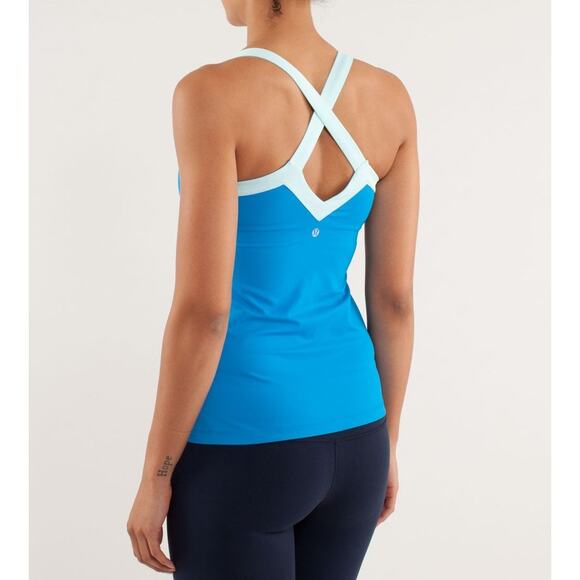 Lululemon Run Mile A Minute Tank Top Beach Blanket Blue Aquamarine 8 - Picture 2 of 6